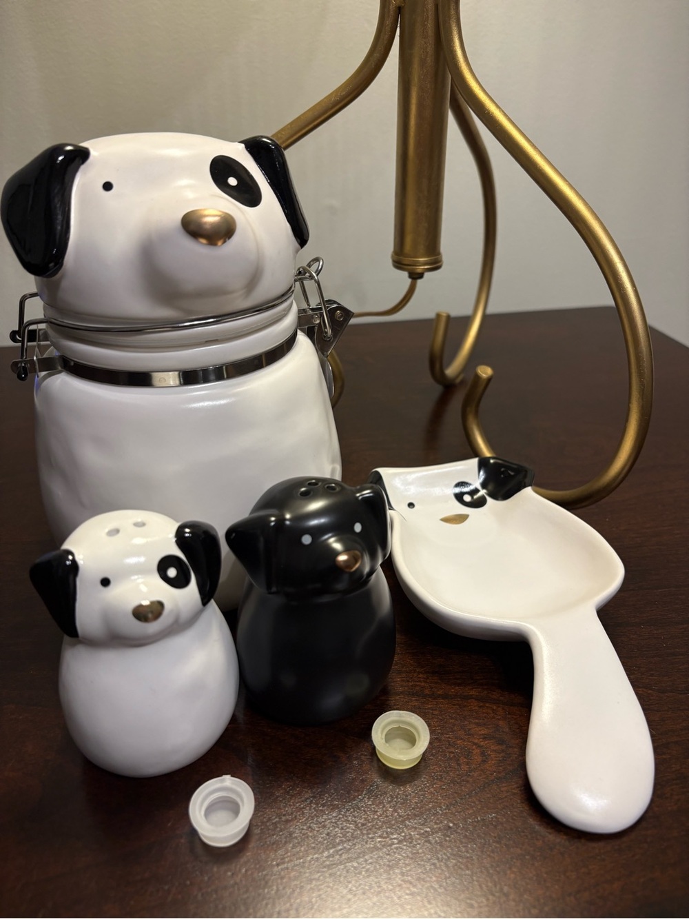 Dog Ceramic Kitchen Canister, Spoon Rest, and Salt/Pepper Shakers Set - Picture 2 of 10